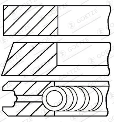 Sada pístních kroužků GOETZE ENGINE 08-433007-00 Sada pístních kroužků GOETZE ENGINE 08-433007-00