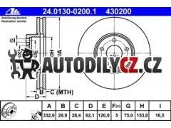 AT 430200 P/L brzdový kotouč ATE