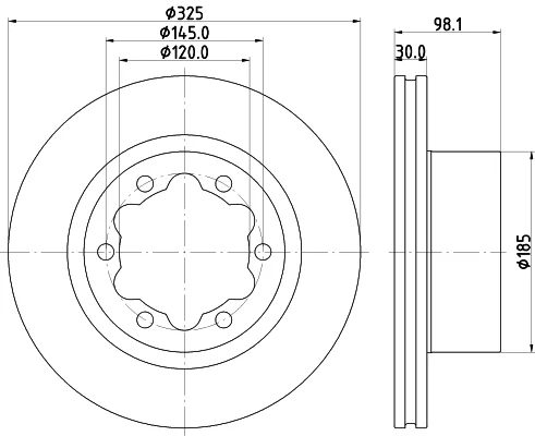 Brzdový kotouč HELLA 8DD355132-201 – OE 2N0615601B