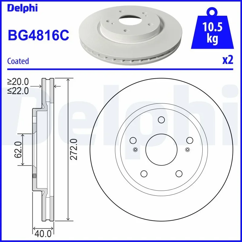 Brzdový kotouč DELPHI BG4816C
