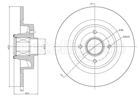 Brzdový kotouč METELLI 23-1457 – OE 7701208230