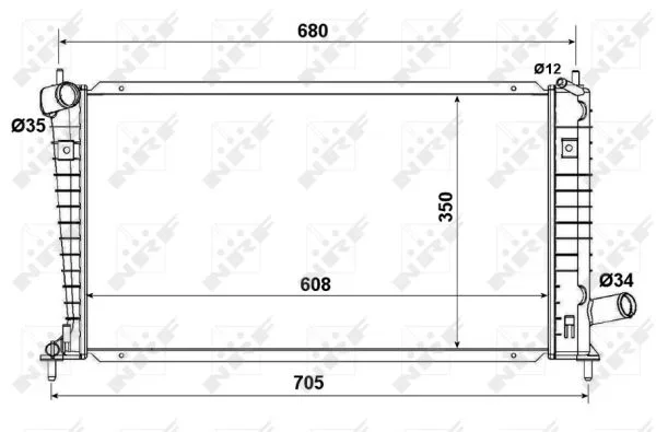 Chladič, chlazení motoru NRF 53189 – OE 5193370