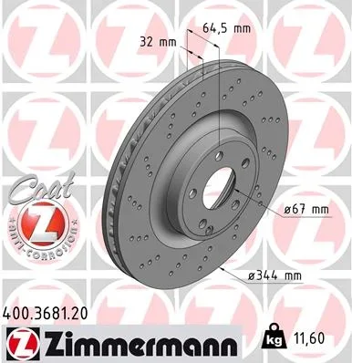 Brzdový kotouč ZIMMERMANN 400.3681.20