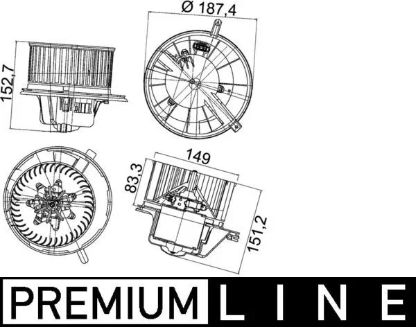 MH AB 148 000P Ventilátor topení a klimatizace