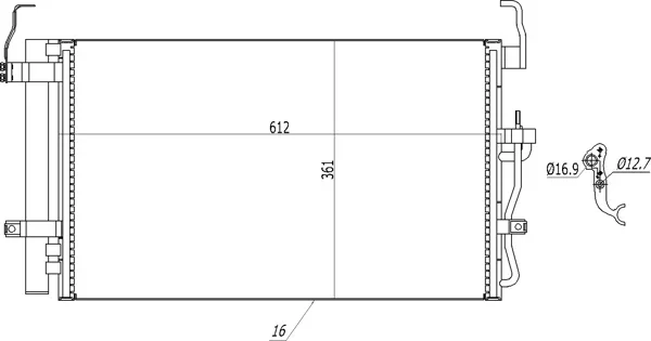 CHLADIČ KLIMATIZ.ELANTRA 2.0CRDI 00- HART 608389