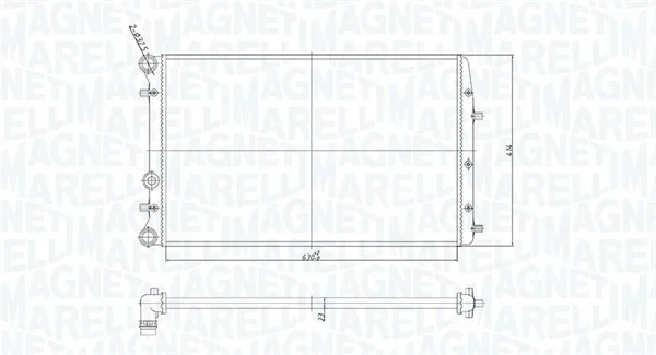 Chladič, chlazení motoru MAGNETI MARELLI 350213841000 Chladič, chlazení motoru MAGNETI MARELLI 350213841000