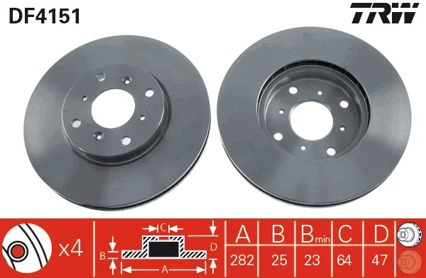Brzdový kotouč TRW DF4151 – OE 45251-S1A-305