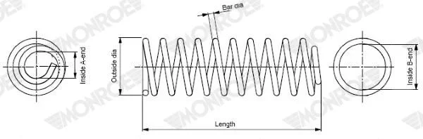 Pruzina podvozku MONROE SP3777 – OE 20380SA020