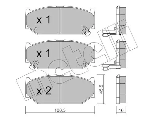 Sada brzdových destiček, kotoučová brzda METELLI 22-0897-0